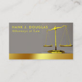 Modern Gold Strip Gray Anwalt Visitenkarte (Vorderseite)