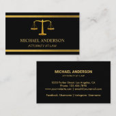 Modern Gold Strip Navy Blue Anwalt Anwalt Visitenkarte (Vorne/Hinten)