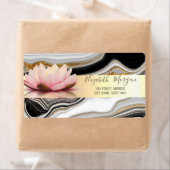 Modern Gold Stripe Lotus Gold Schwarzer Marmor (Insitu)