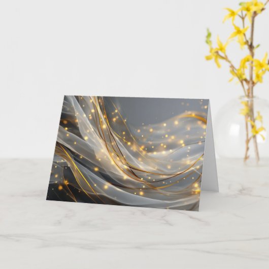 Modern Gold Swirl Greeting Card Karte (Gelbe Blume)