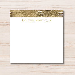 Modern Gold Texture Lined Personalized Name  Mitteilungskarte