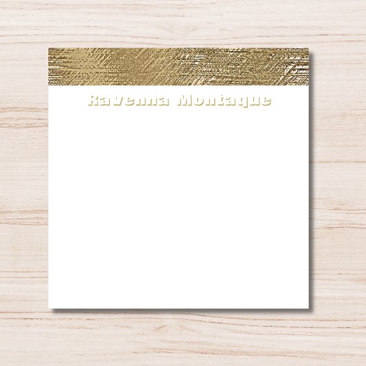Modern Gold Texture Lined Personalized Name  Mitteilungskarte