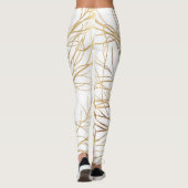 Modern Gold Tree Silhouette Minimal White Design Leggings (Rückseite)