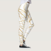 Modern Gold Tree Silhouette Minimal White Design Leggings (Rechts)