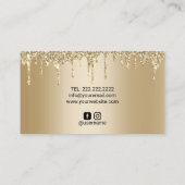 Modern Gold Tropfen Trendy Marbella Beauty Salon Visitenkarte (Rückseite)