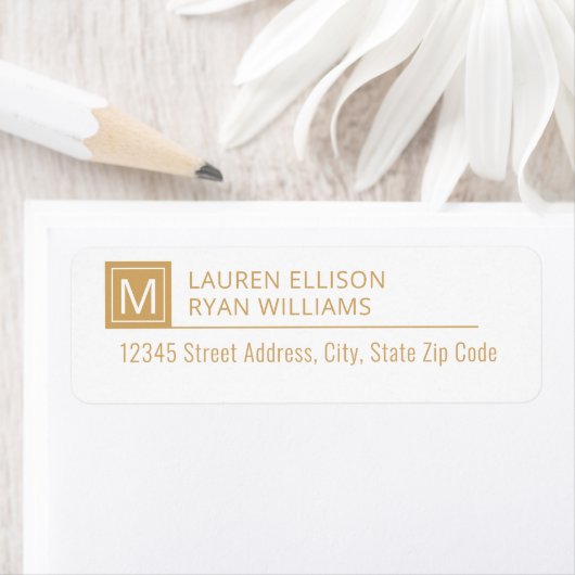 Modern Gold Typografy Monogram Custom Address (Insitu)
