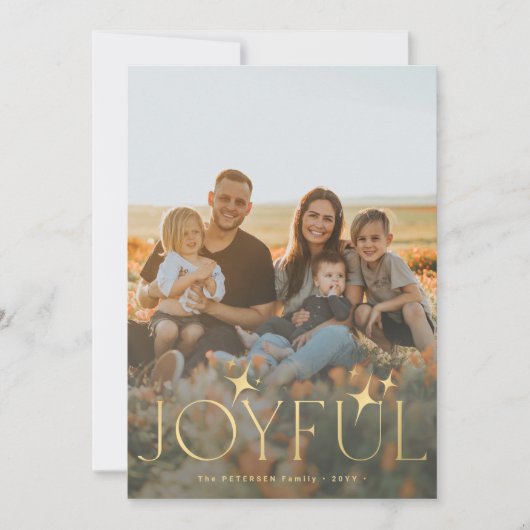 Modern gold typography Foto overlay Weihnachten (Vorderseite)