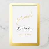 Modern Gold Typography Grad Photo Folieneinladung (Vorderseite)