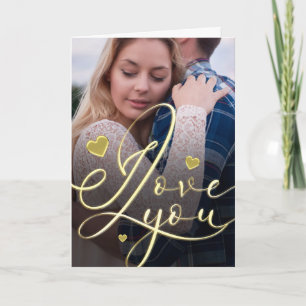 Modern Gold Valentinstag Ich liebe Dich Foto Karte
