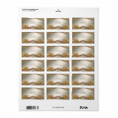 Modern Gold Verziert Floral Address Label Adressaufkleber (Vorne)