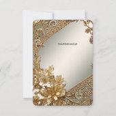 Modern Gold Verziert Floral Dankeschön Karte (Rückseite)