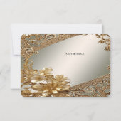 Modern Gold Verziert Floral Dankeschön Karte (Rückseite)