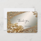 Modern Gold Verziert Floral Dankeschön Karte (Vorderseite)