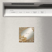 Modern Gold Verziert Floral Magnet (In Situ (Geschirrspüler))