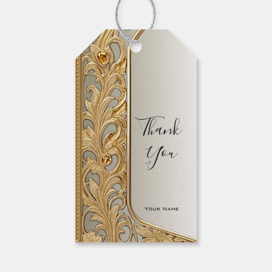 Modern Gold Verziert Gift Tag Geschenkanhänger (Rückseite)