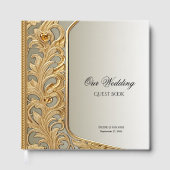 Modern Gold Verziert Guest Book Gästebuch (Vorderseite)