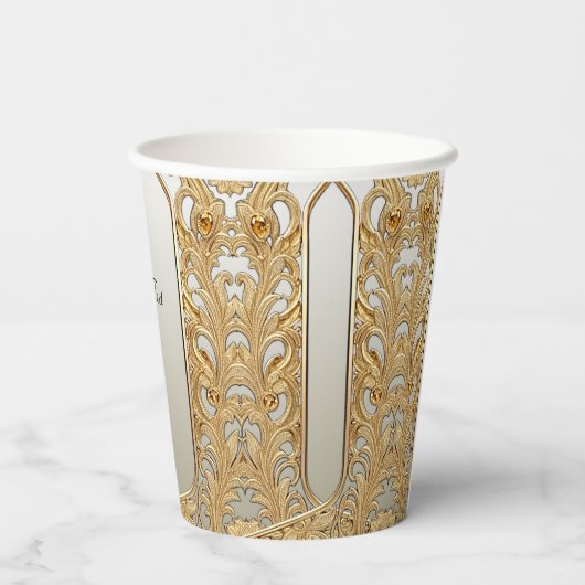 Modern Gold Verziert Paper Cup Pappbecher (Rückseite)