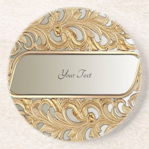 Modern Gold Verziert Sandstone Untersetzer