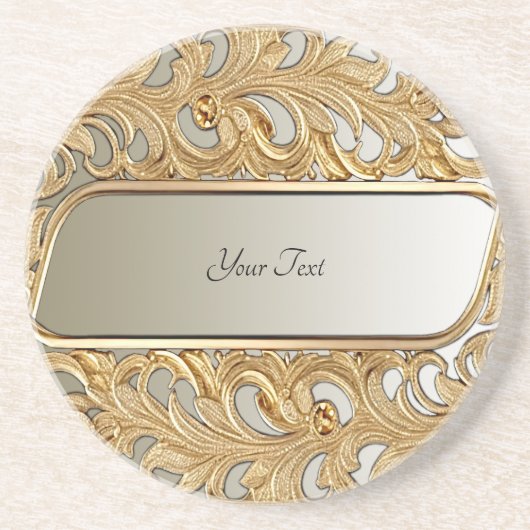 Modern Gold Verziert Sandstone Untersetzer (Vorne)
