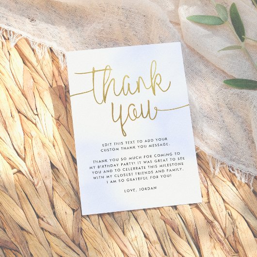 Modern Gold Vielen Dank Dankeskarte