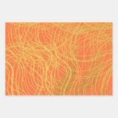 Modern Gold Violet Grün Orangen Blumenmuster Geschenkpapier Set (Vorderseite 3)