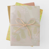 Modern Gold Violett Grün Rosa Flora Geschenkpapier Set (Beispiel)