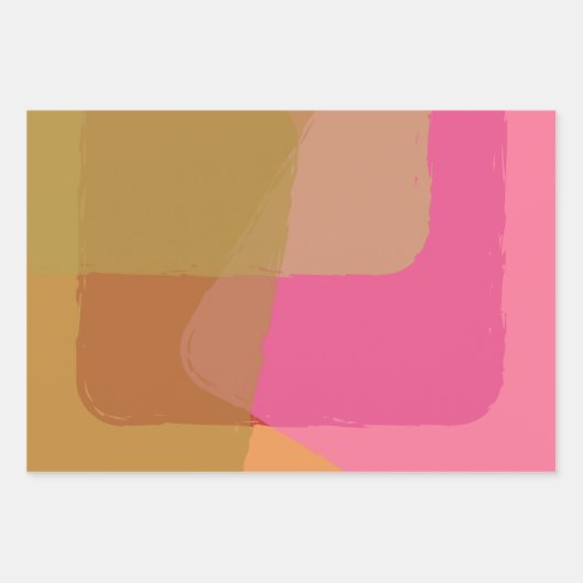 Modern Gold Violett Grün Rosa Flora Geschenkpapier Set (Vorderseite 3)