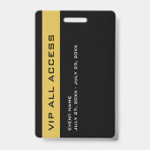 Modern Gold VIP All Access Pass Event ID Ausweis (Rückseite)