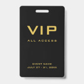 Modern Gold VIP All Access Pass Event ID Ausweis (Vorderseite)