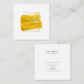 Modern Gold Watercolor Paint Gerahmt Quadratische Visitenkarte (Vorne/Hinten)