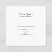 Modern Gold Watercolor Paint Gerahmt Quadratische Visitenkarte (Rückseite)