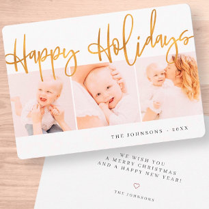 Modern Gold Weihnachten Gruß Drei Foto