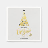 Modern Gold Weihnachtsbaum Holiday Napkins Serviette (Vorderseite)