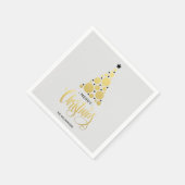 Modern Gold Weihnachtsbaum Holiday Napkins Serviette (Ecke)