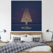 Modern Gold Weihnachtsbaum Leinwanddruck (Insitu (Schlafzimmer))