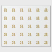 Modern gold-weiß, Erstbriefmonogramm Geschenkpapier (Flach)