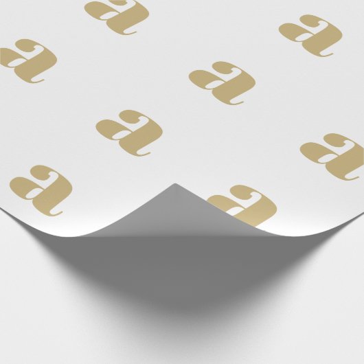 Modern gold-weiß, Erstbriefmonogramm Geschenkpapier (Ecke)
