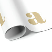 Modern gold-weiß, Erstbriefmonogramm Geschenkpapier (Rolleneckpunkt)