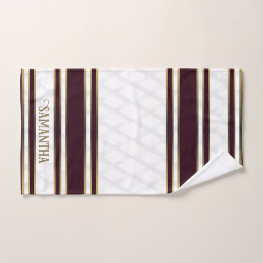 Modern Gold weiß und Burgundy geometrisch Badhandtuch Set (Handtuch)