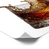 Modern Gold WHISKY SPLASH Poster (Ecke)