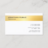Modern Gold White Elegant Minimalistische Vorlage Visitenkarte (Vorderseite)