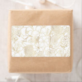 Modern Gold White Floral Doodles Line Art (Insitu)