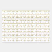 Modern Gold White Geometric Strip Weihnachten Geschenkpapier Set (Vorderseite 2)