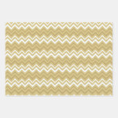 Modern Gold White Geometric Strip Weihnachten Geschenkpapier Set (Vorderseite)