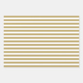 Modern Gold White Geometric Strip Weihnachten Geschenkpapier Set (Vorderseite 3)