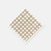 Modern Gold & White Plaid Wedding Serviette (Ecke)