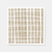 Modern Gold & White Stripe Texture Wedding Serviette (Vorderseite)