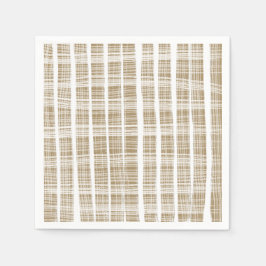 Modern Gold & White Stripe Texture Wedding Serviette
