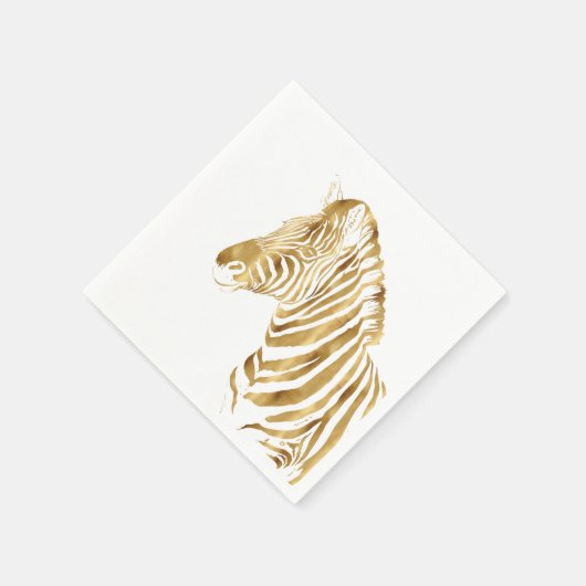 Modern Gold White Zebra Animal Safari Design Serviette (Ecke)