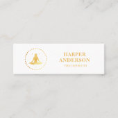 Modern Gold Yoga Instructor Berufliches Logo Mini Visitenkarte (Vorderseite)
